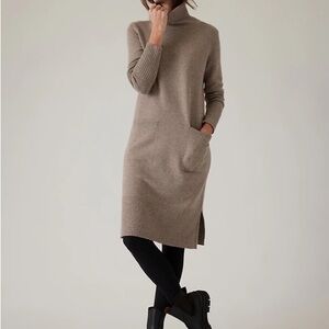 Athleta heather gray turtleneck sweater dress
